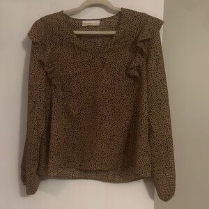 Elegant Brown Speckled Women's Blouse